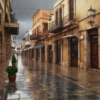 Chania town in Crete in a Rainy day weather Day in heraklion