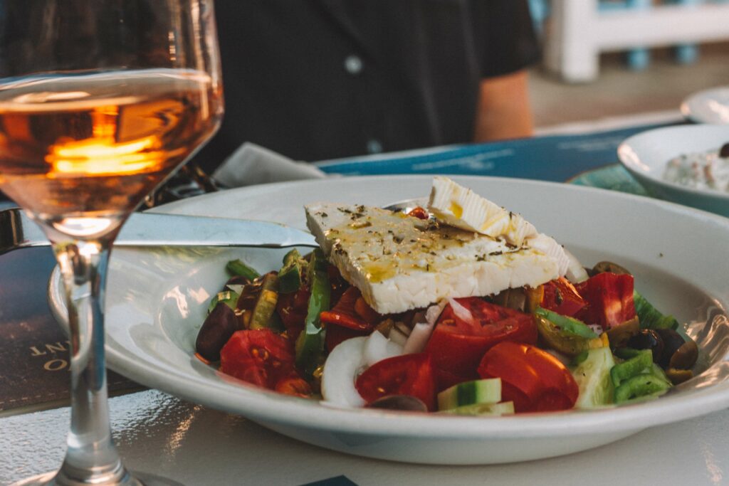 Greek Feta Cheese in a salad