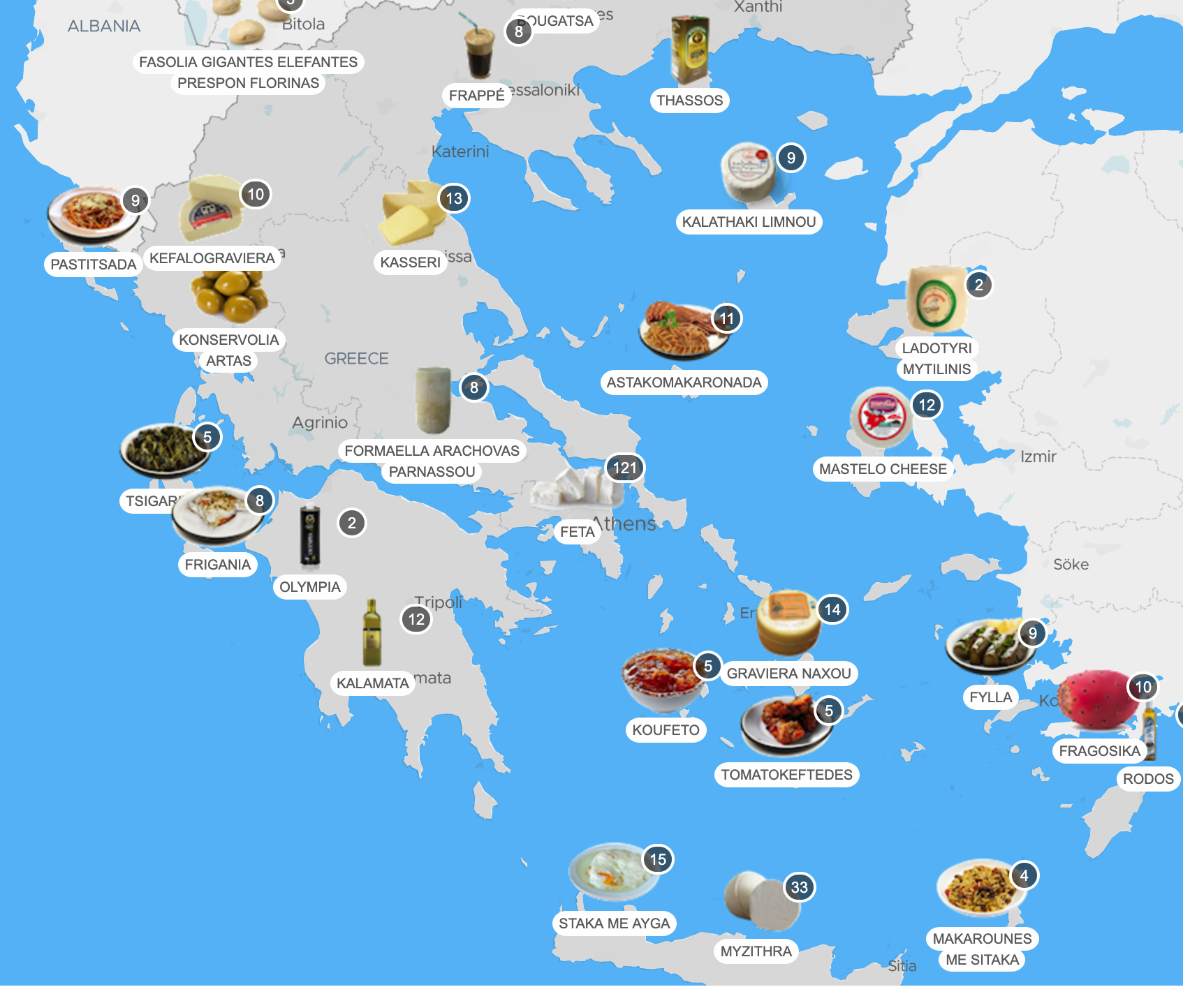 greece food map